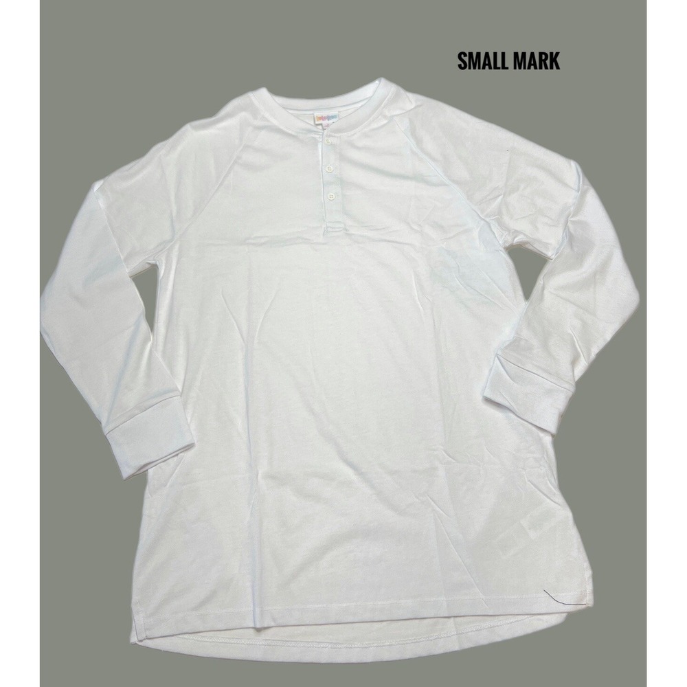 Small Lularoe Mark Top Solid WHITE Unisex Fits 6/8 RARE